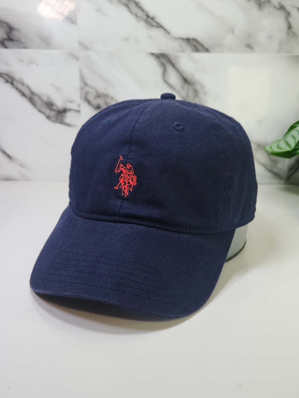 U.S. Polo Assn. Navy Cap with Red Embroidery. Adjustable